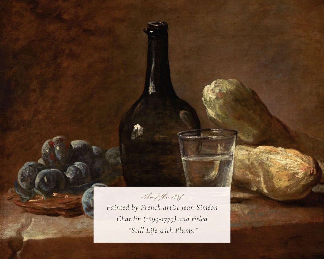 Baroque Still Life With Plums, Vintage Kitchen Art Print - Image 2