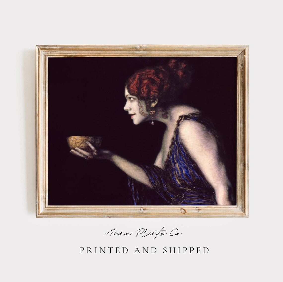 Circe Antique Painting, Vintage Gothic Art Print