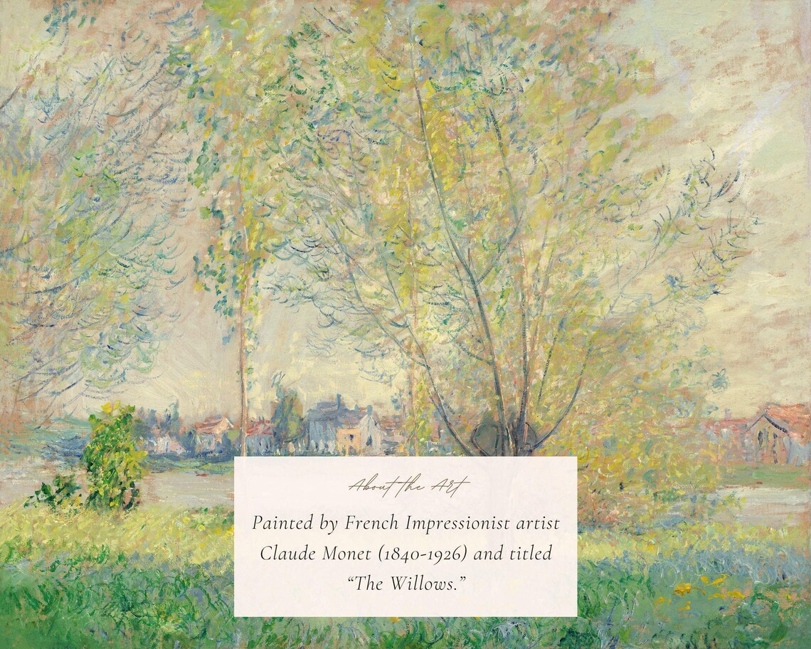 Claude Monet's The Willows, Vintage Art Print - Image 2