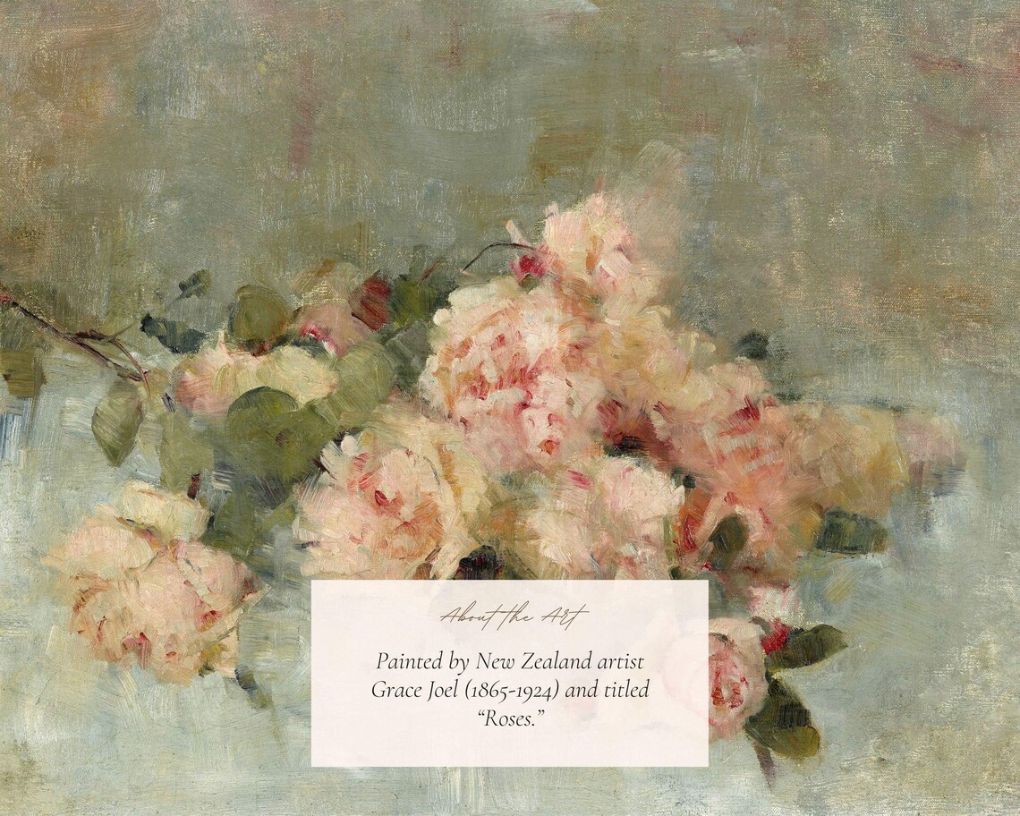 Antique Pink Roses Still Life, Victorian Art Print - Image 2