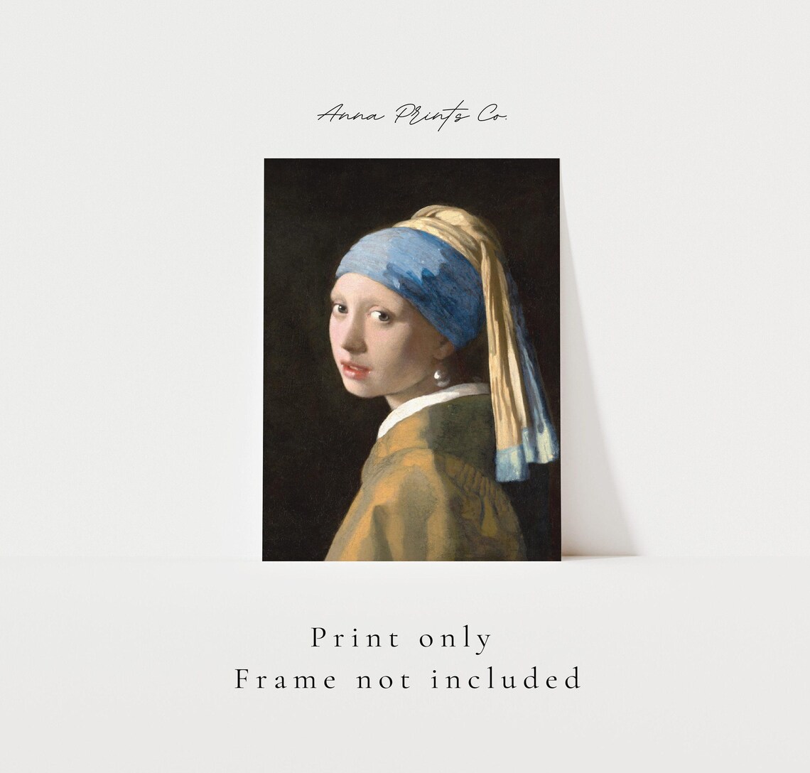 Vermeer's Girl With a Pearl Earring Art Print - Image 3