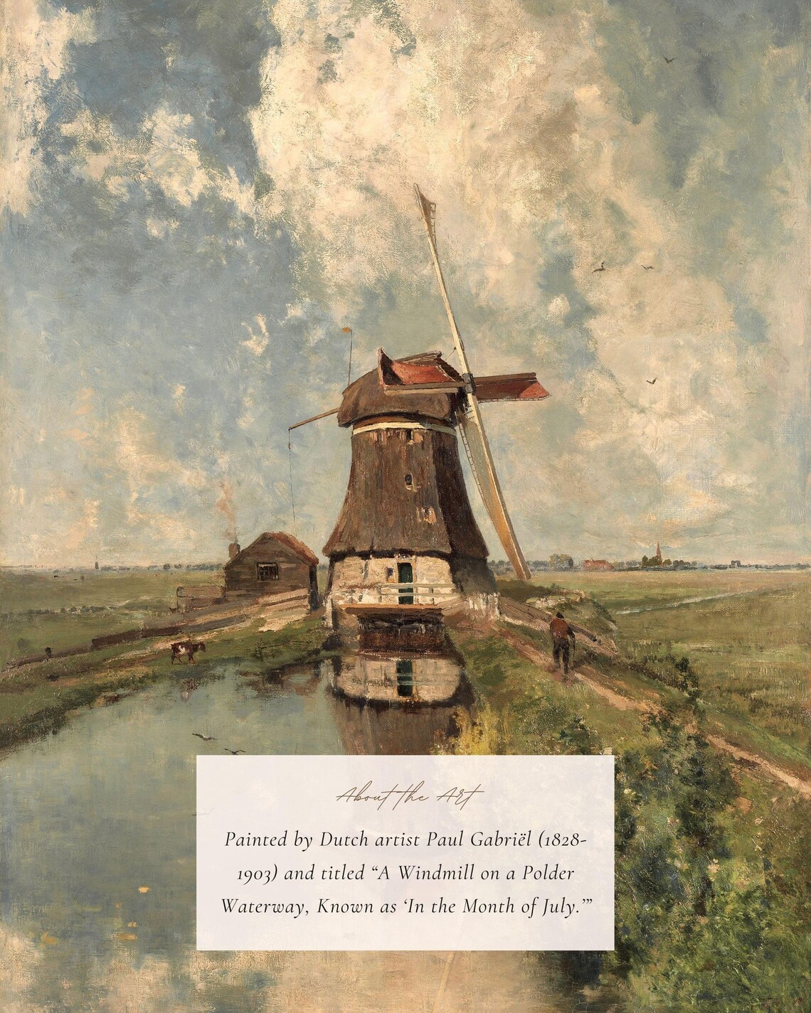 Dutch Windmill Vintage Painting, Travel Poster - Image 2