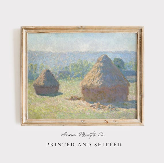 Claude Monet Haystacks, Impressionist Art Print