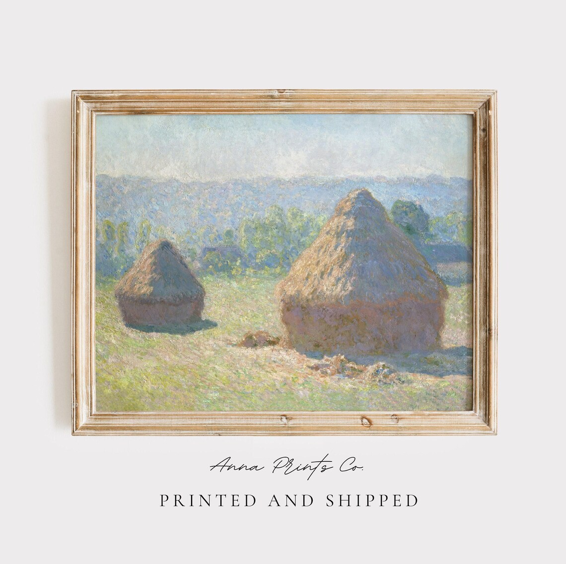 Claude Monet Haystacks, Impressionist Art Print