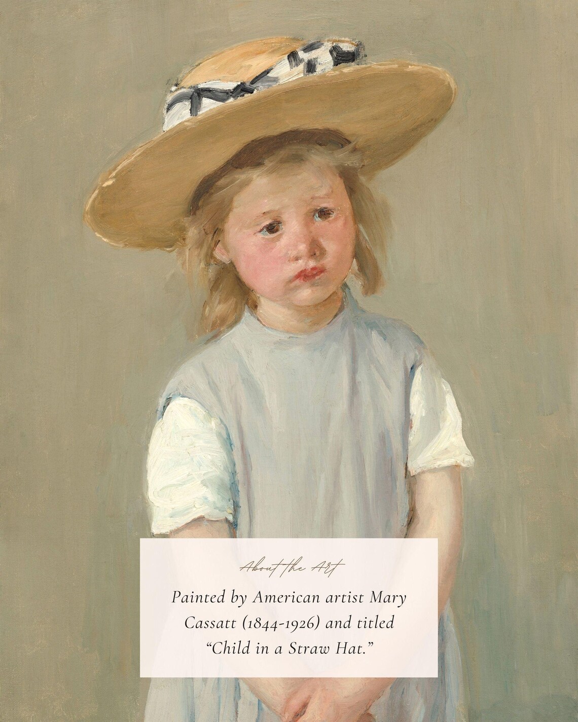 Victorian Child in a Straw Hat, Cottage Farmhouse Art Print - Image 2