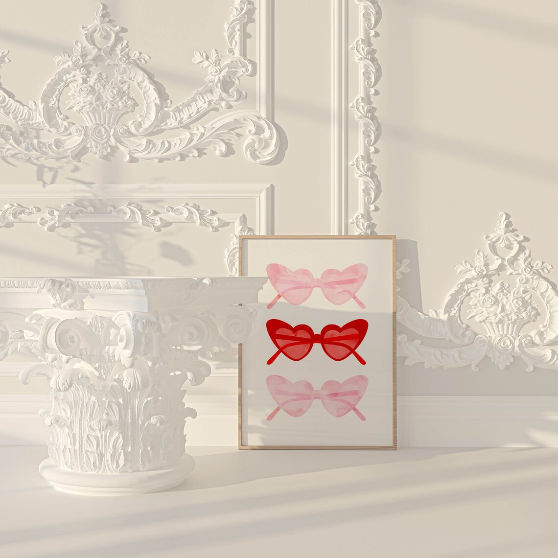 Heart Sunglasses Trendy Girls Room Aesthetic Poster - Image 2