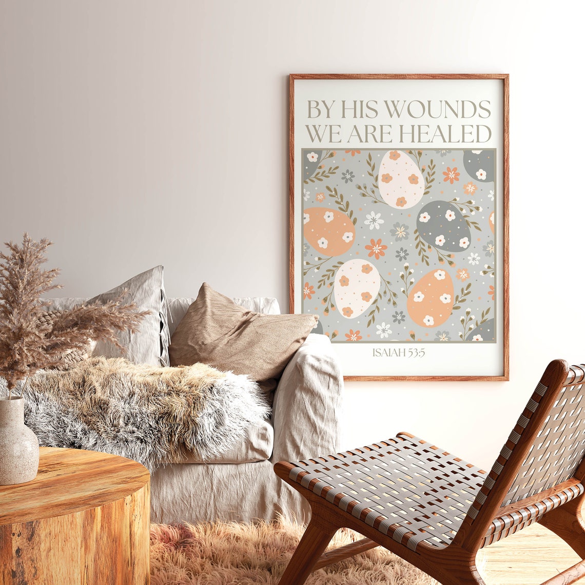 By His Wounds We Are Healed Isaiah 535 Easter Egg Faith Poster - Image 2