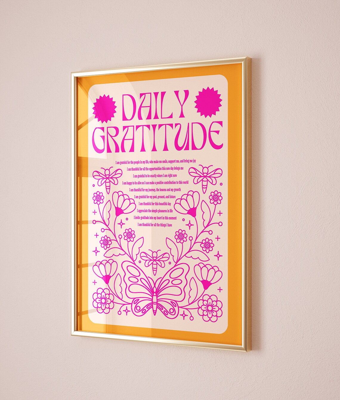 Daily Gratitude Affirmation, Eclectic Retro Art Print - Image 2