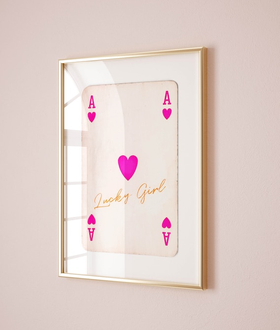 Lucky Girl Syndrome Ace Of Hearts Poster, Retro