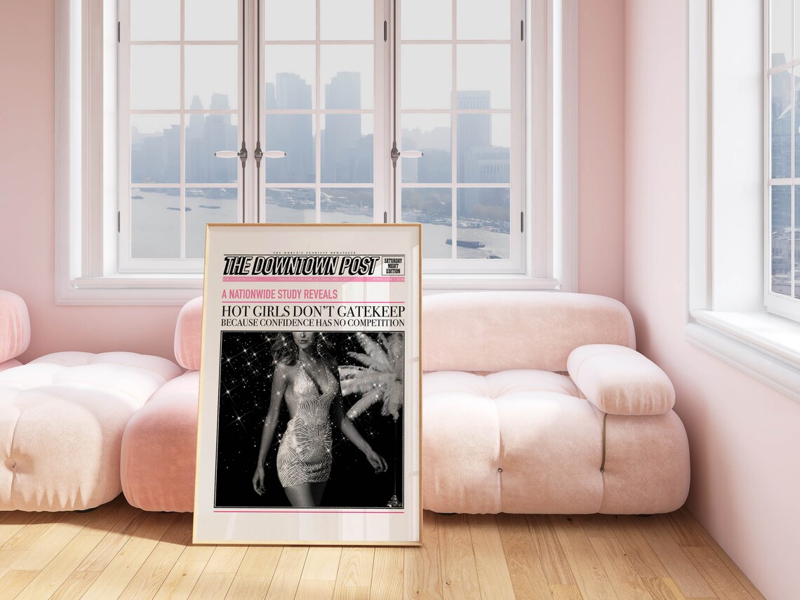Newspaper Retro Art Print, Y2K Preppy Decor - Image 2