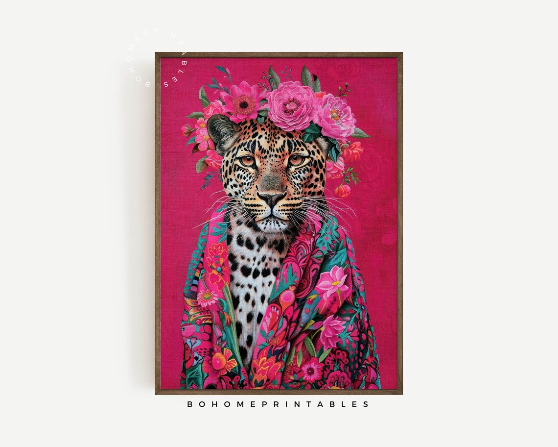 Leopard Animal Print, Maximalist Decor Wall Art