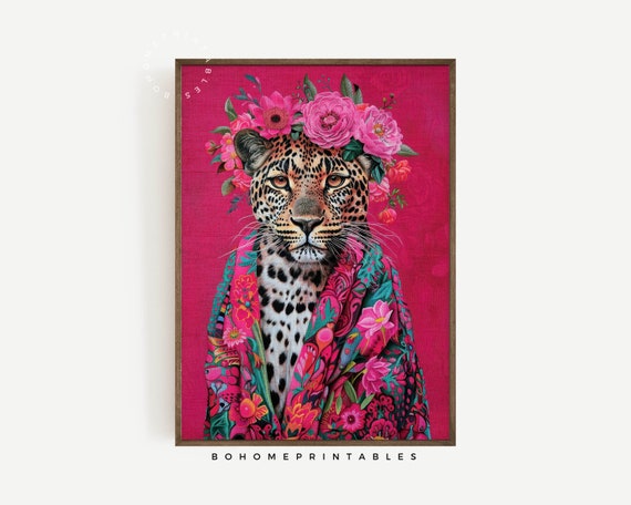 Leopard Animal Print, Maximalist Decor Wall Art