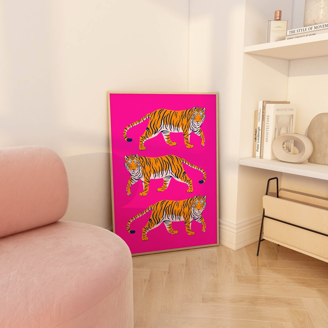 Tiger Wall Art, Preppy Maximalist Poster - Image 3