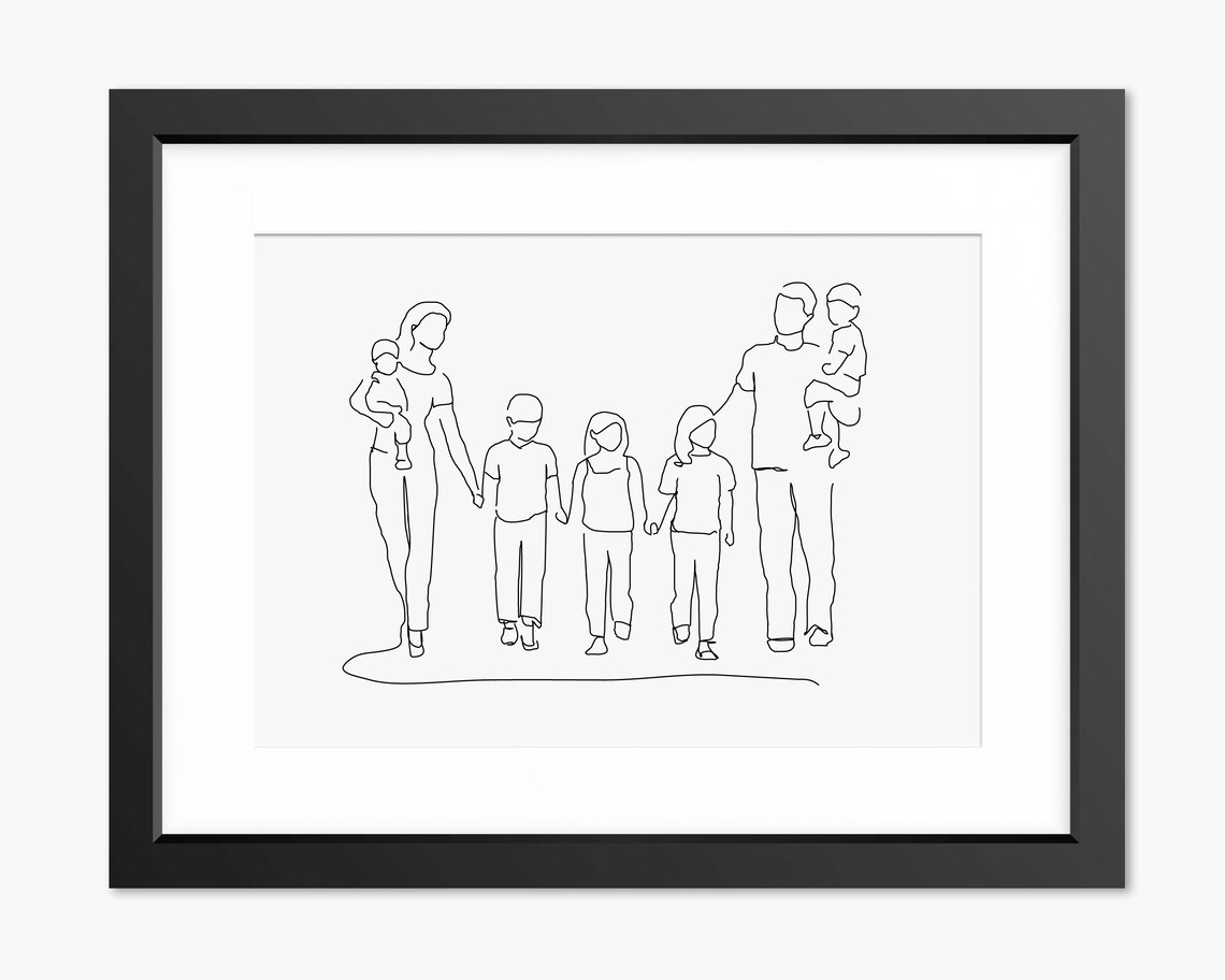 Family Print Family Line Art Family Illustration Family Drawing Family Line Art Family Portrait Family Wall Art Family Gift Doodle
