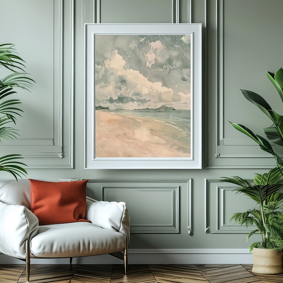 Beach Vintage Painting, Coastal Decor - Image 4