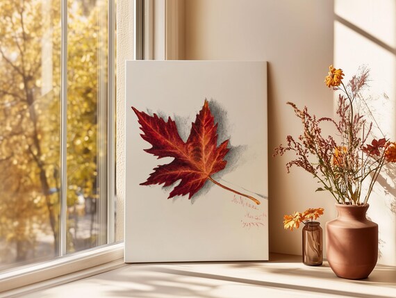 Mary Vaux Walcott Art Print Autumn Leaf Vintage Botanical Canvas