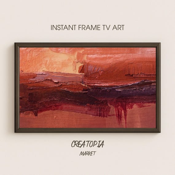 Samsung Frame Tv Art Twilight Resonance Abstract Expressionist Oil