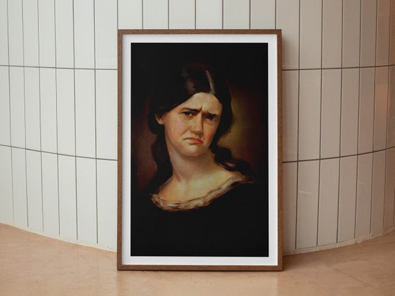 Funny Bathroom Art Wall Decor Modern Vintage Style Poster Print Classical Lady Painting Art Toilet Humor Amusing