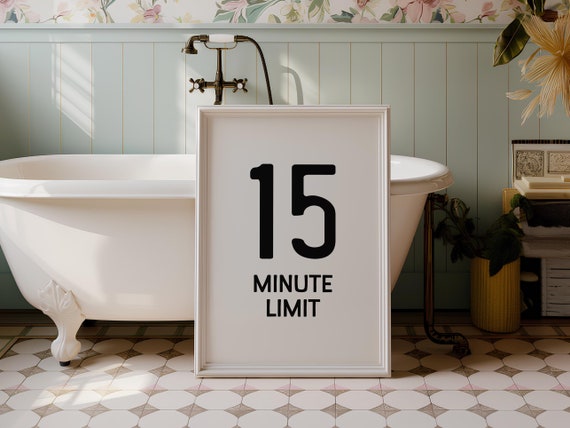 House Rules Bathroom Art Funny Bathroom Print 15 Minutes Bathroom Poster Bathroom Wall Decor Gift For Family Bathroom