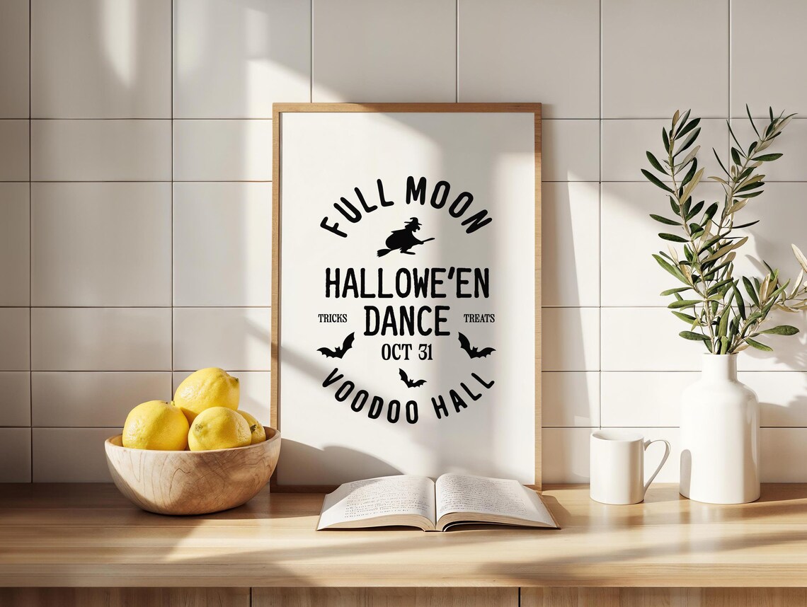 Halloween Party Poster Print, Kitchen Wall Art