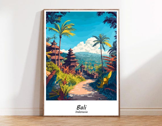 Indonesia Bali Travel Poster Bali Minimalist Travel Poster Bali Travel Wall Art Bali Indonesia Travel Gift Indonesia Gifts