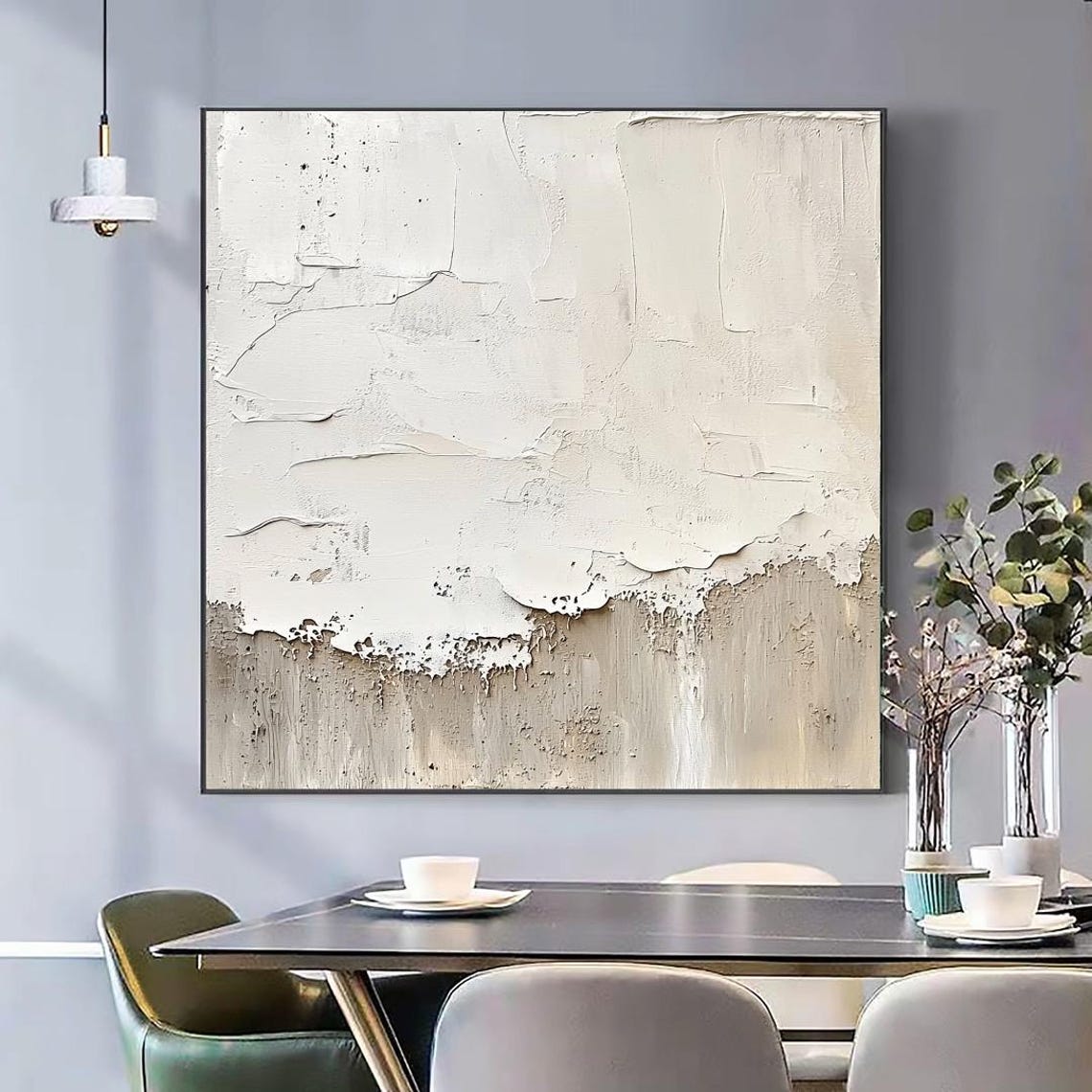 White Plaster Layered Texture Abstract Minimalist Sculptural Wall Art - Image 2