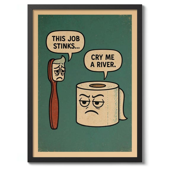 This Job Stinks Poster Typographic Print Bathroom Decor Funny Wall Art Typography Gift
