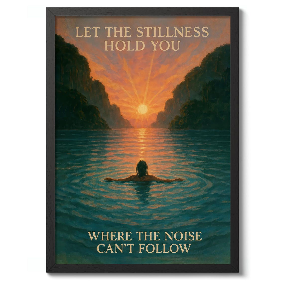Let The Stillness Hold You Print Motivational Typography Poster Wall Art Decor Gift