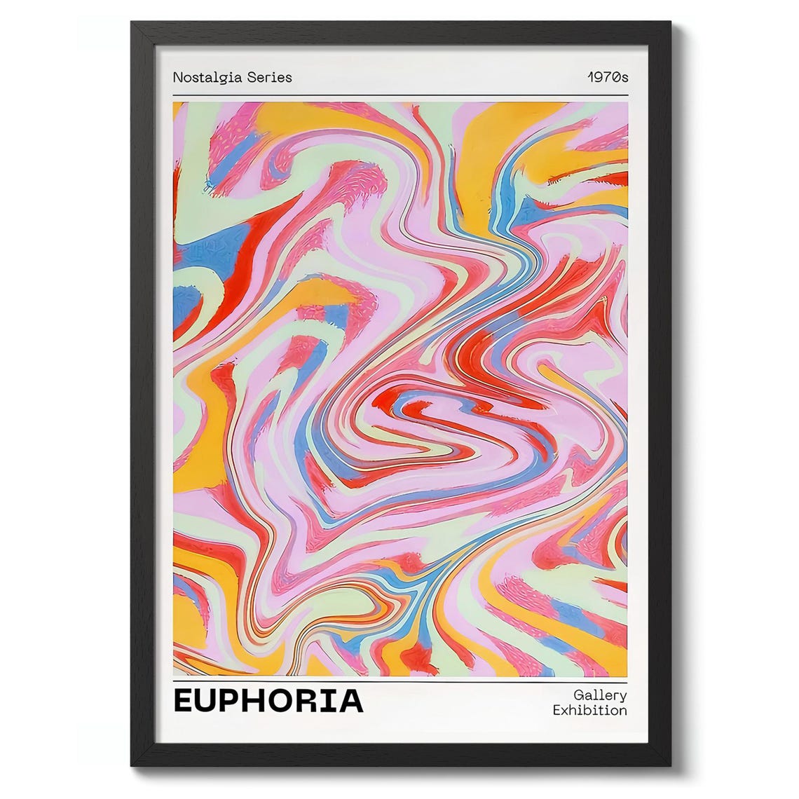 Euphoria 1970s Nostalgia Series Swirl Abstract Gallery Poster