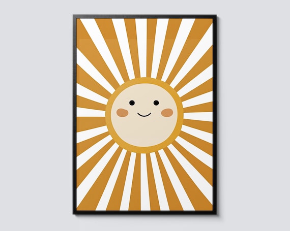 Sunshine Nursery Print, Cute Orange Portrait Poster