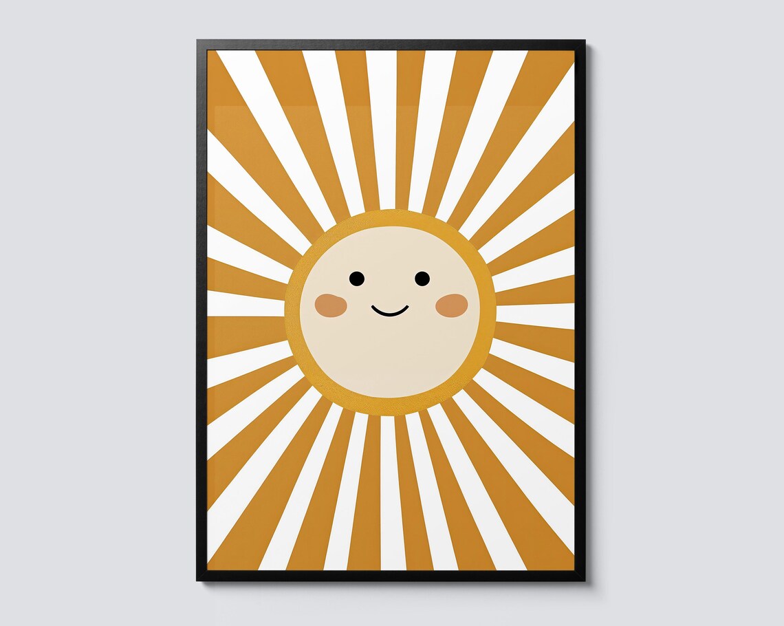 Sunshine Nursery Print, Cute Orange Portrait Poster