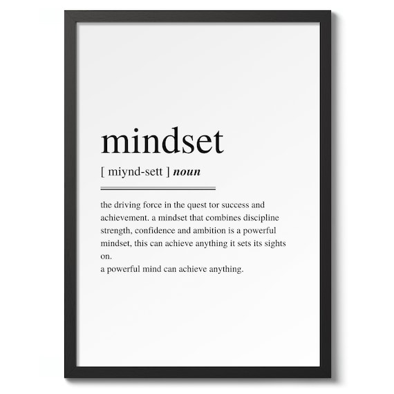 Mindset Dictionary Definition Minimalist Inspirational Poster