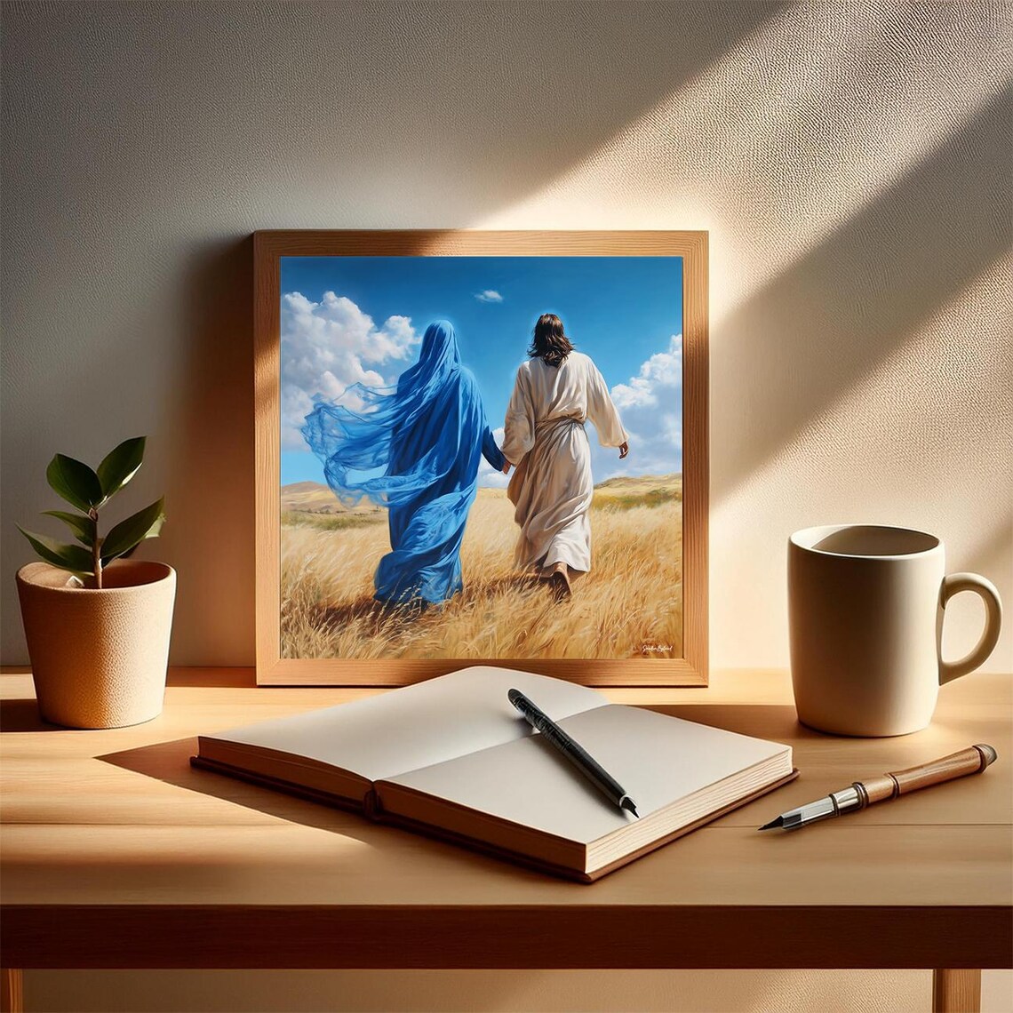 Jesus And Mary Walking, Christian Faith Decor - Image 5