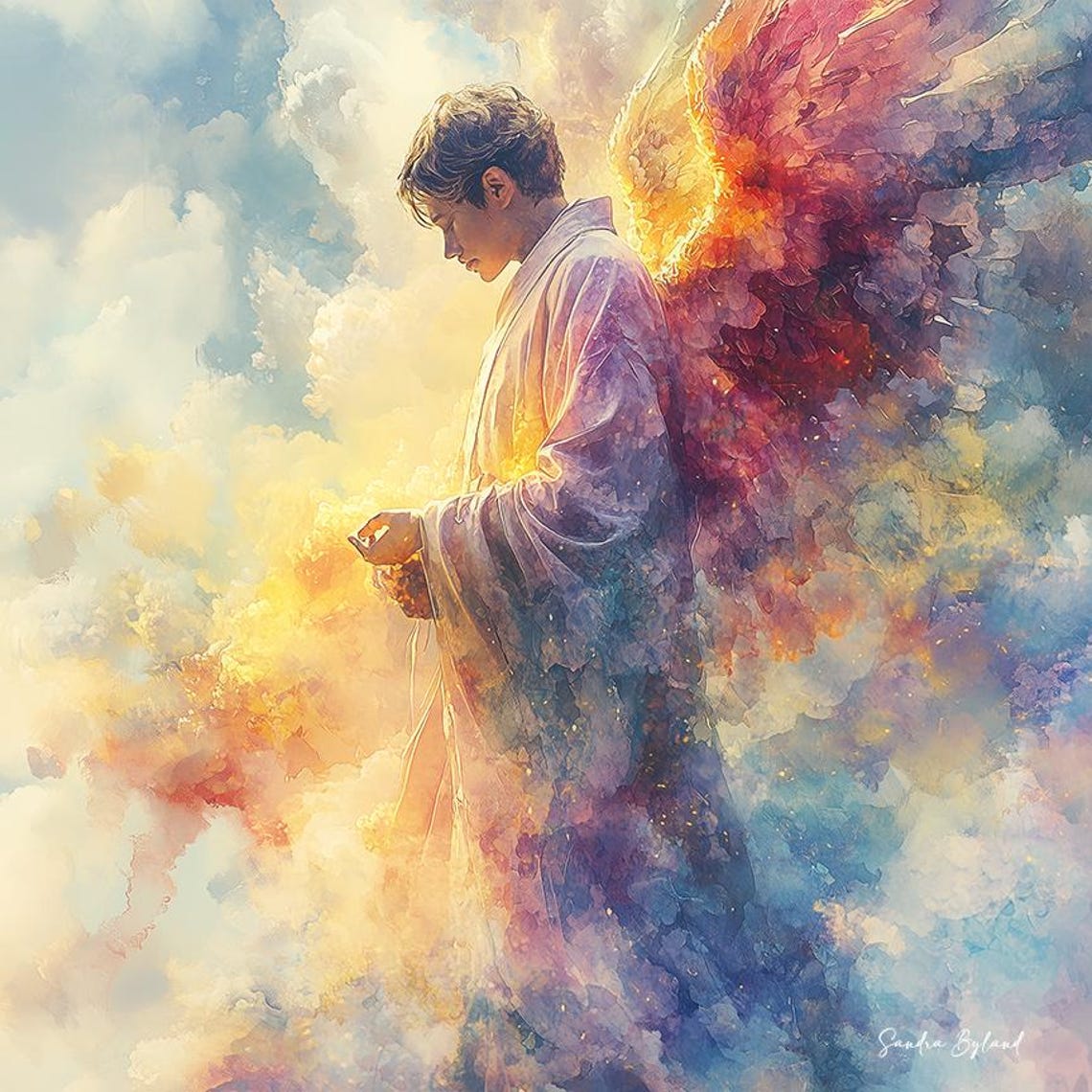 Guardian Angel Angel Painting, Christian Gift