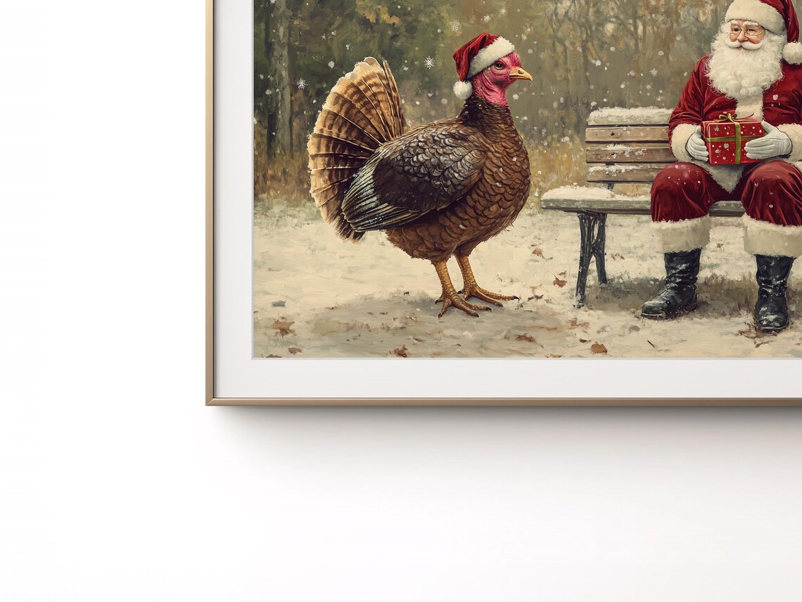Thanksgiving Christmas TV Art, Holiday Wall Art Print - Image 3