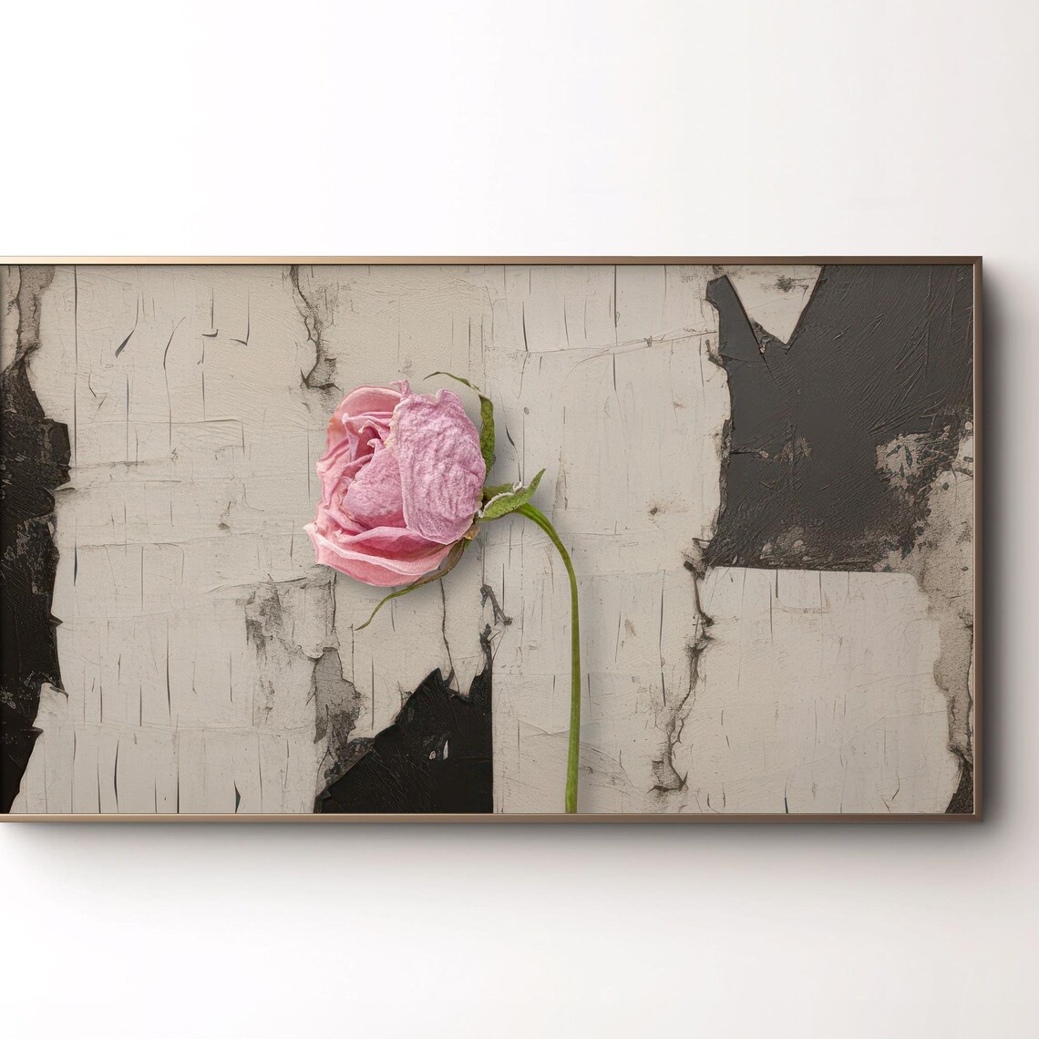 Neutral Valentine's Day Minimalist Pink Rose Art Print