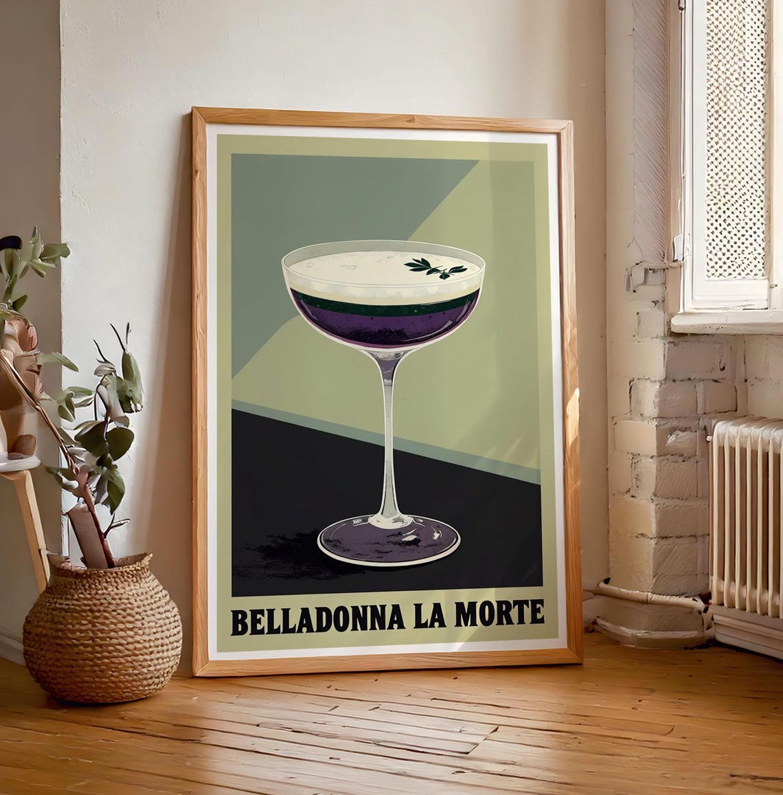 Belladonna La Morte Purple Cocktail Coupe Gothic Bar Wall Poster