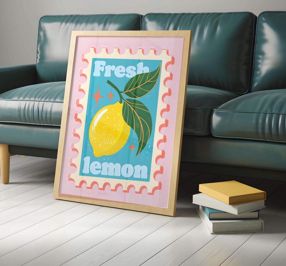 Fresh Lemon Vintage Kitchen Decor Poster - Image 3