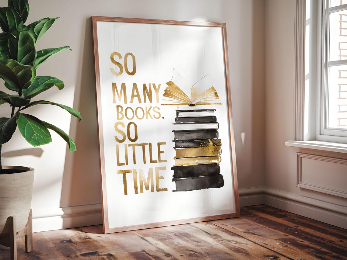 So Many Books So Little Time Book Lover Cozy Reading Nook Poster