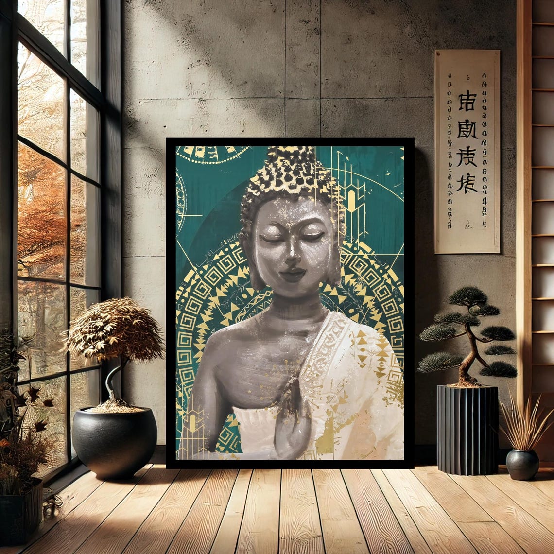 Colorful Buddha Buddhism Canvas Print Painting Wall Art Modern Abstract Home Decor