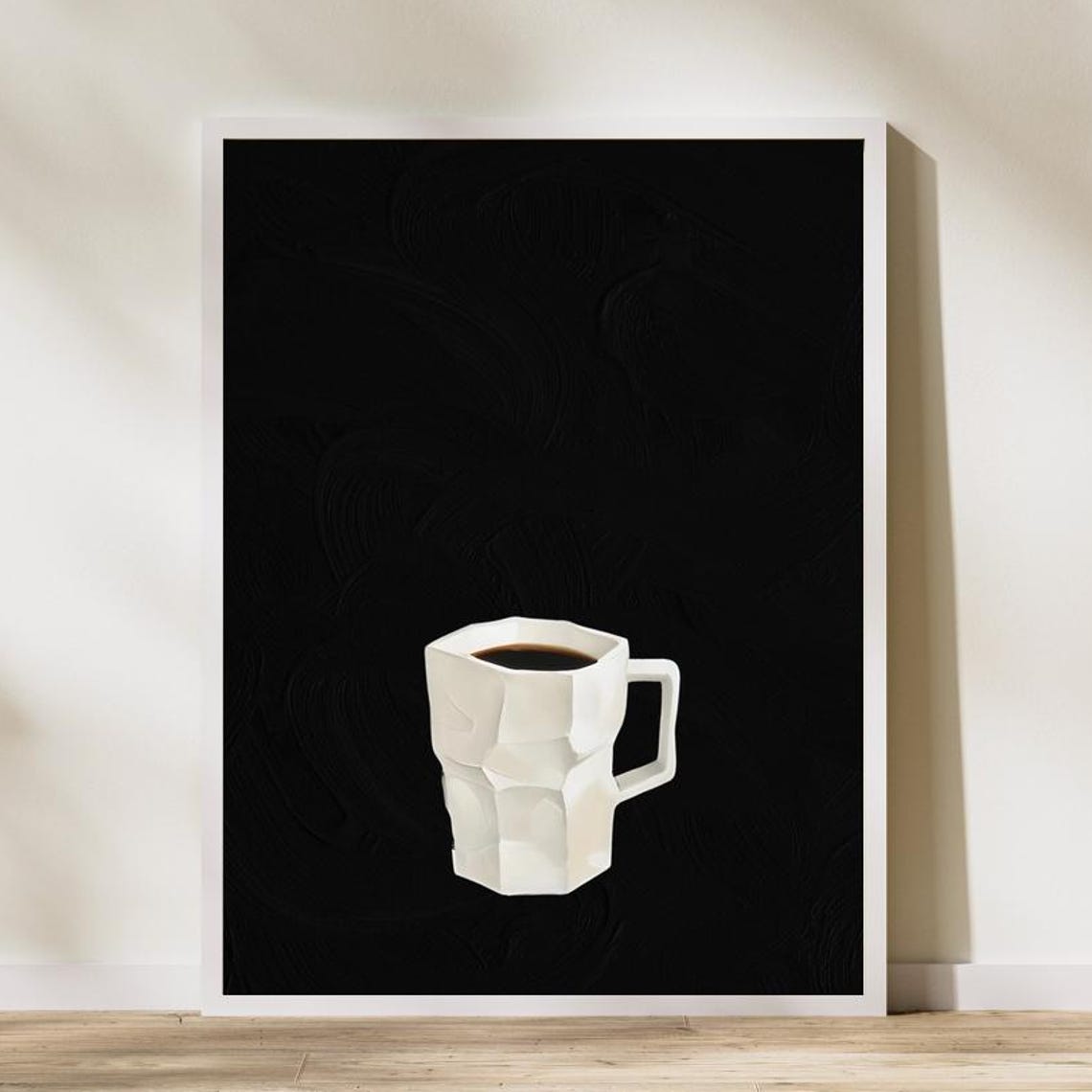 Modern Coffee Bar Print, Minimalist Wabi Sabi