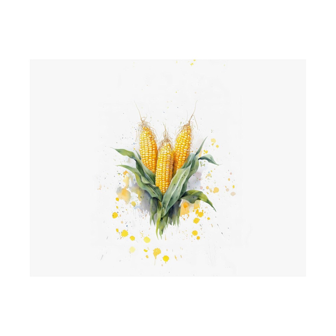 Corn Wall Art Landscape Kitchen Fruit Vegetable Poster Print Cooking Art Watercolor Painting Landscape Culinary Art - Image 3