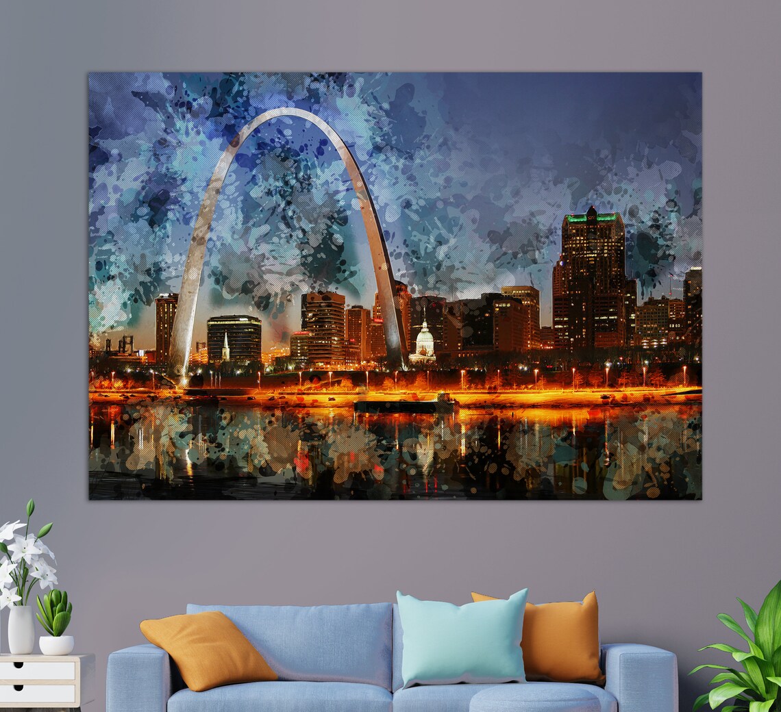 St Louis Abstract Skyline Travel Poster