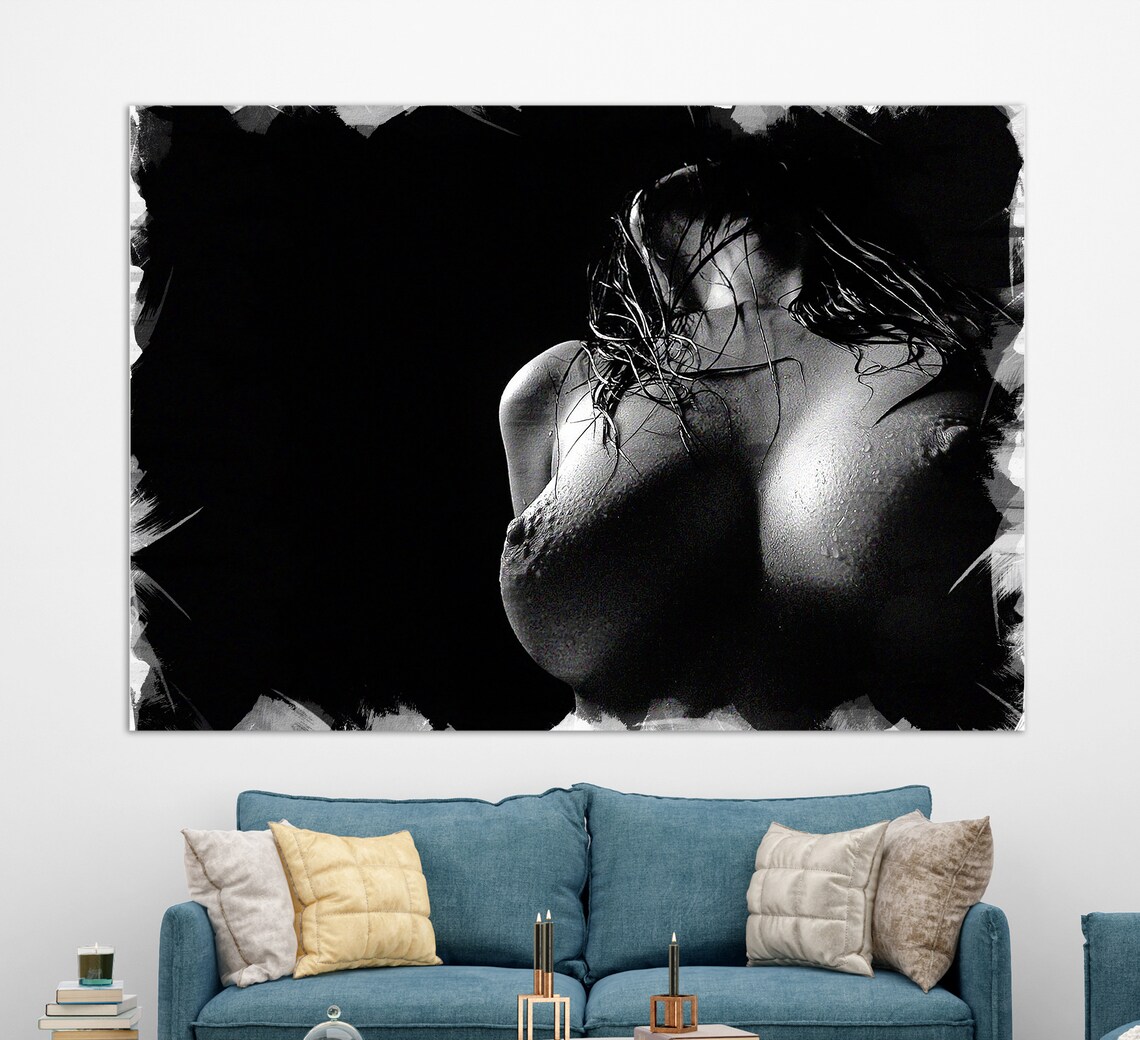 Black White Artistic Female Torso Boudoir Photography Fine Wall Art Print