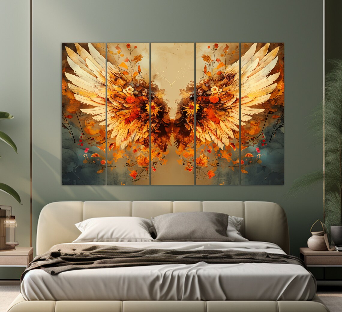 Abstract Angel Wings Religious Wall Art Print - Image 2
