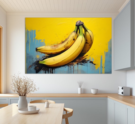Bananas Print Abstract Banana Painting Fruits Wall Art Kitchen Wall Decor