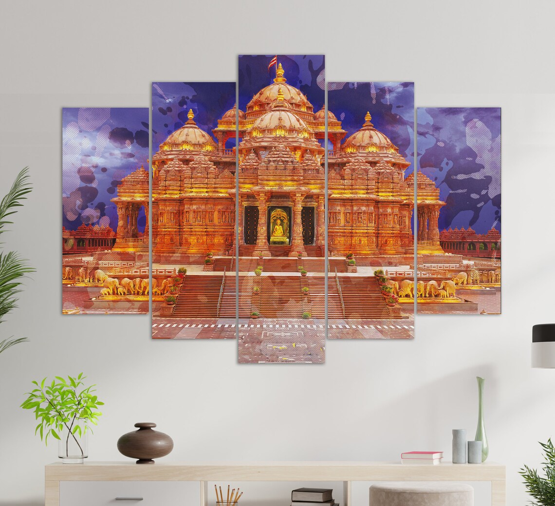 Akshardham Temple Delhi, India Travel Wall Art Print - Image 3