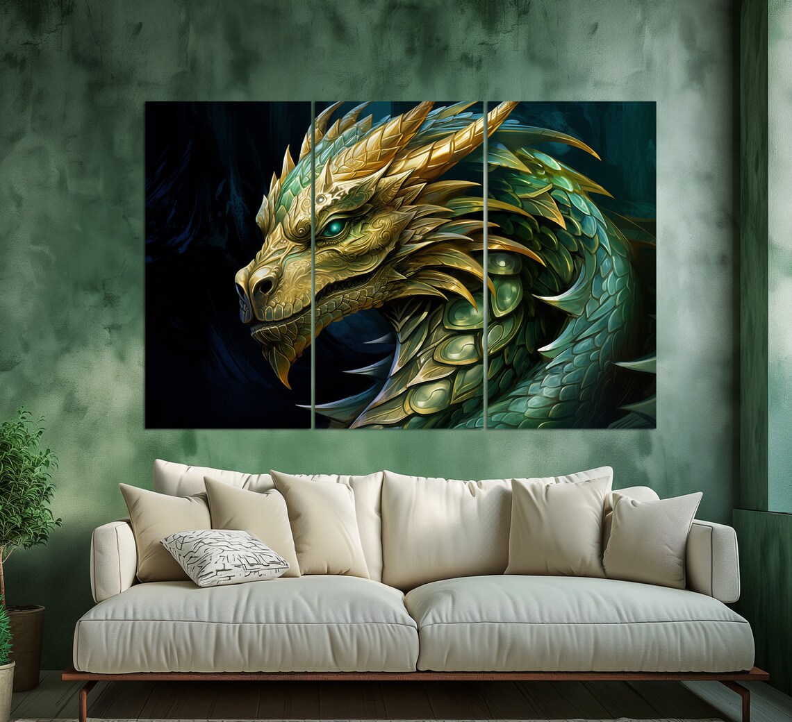 Green Dragon Chinese Calendar 2024 Wall Art Print - Image 2