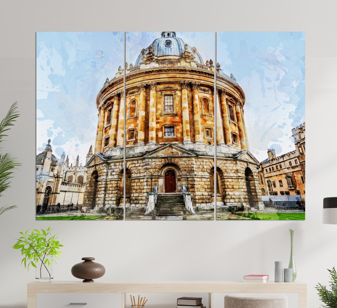 Radcliffe Camera Oxford Round Dome Library Watercolor England Poster - Image 2