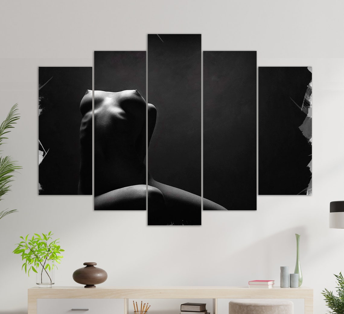 Black And White Erotic Print Sexy Girls Wall Art Erotic Painting Sexy Girl Painting - Image 2